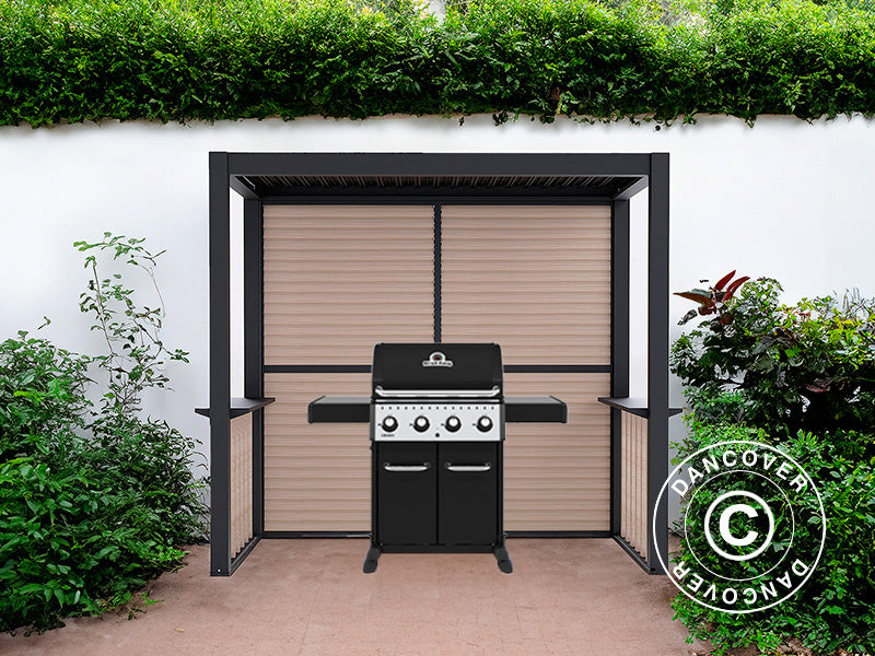 BBQ Pergola San Juan 2.5x1.5m Black/Wood – Buy now Dancover