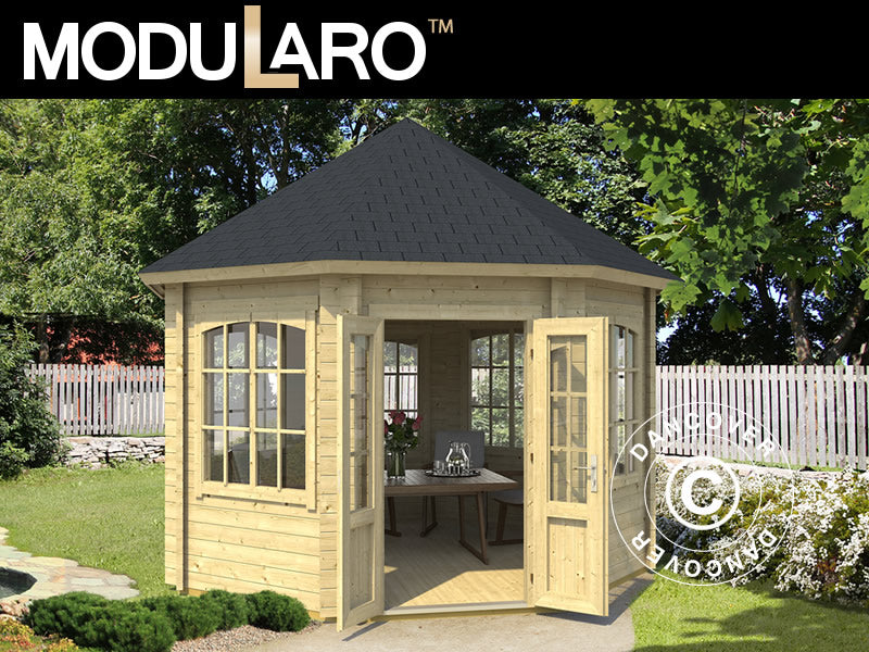 Holzpavillon Lorraine, achtkantig 3,47x3,47x3,45m, 44mm, Naturbelassen