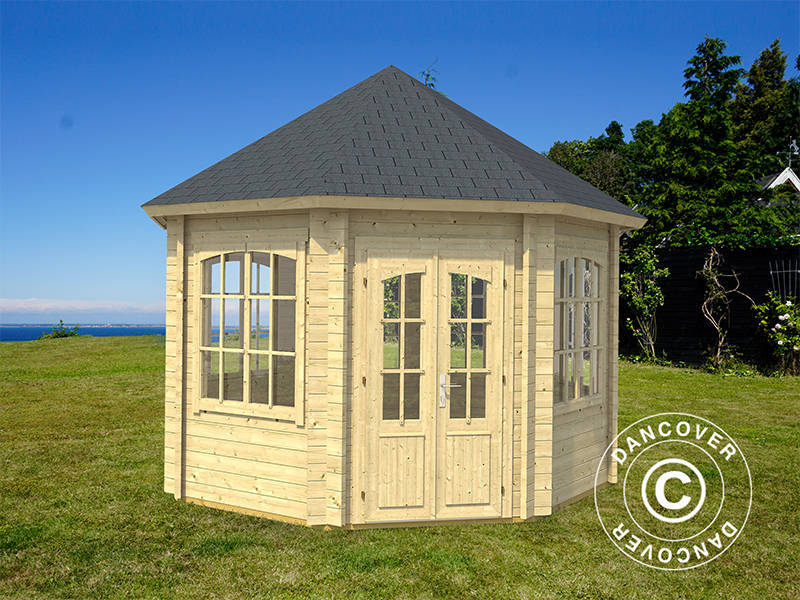 Holzpavillon Lorraine, achtkantig 3,47x3,47x3,45m, 44mm, Naturbelassen
