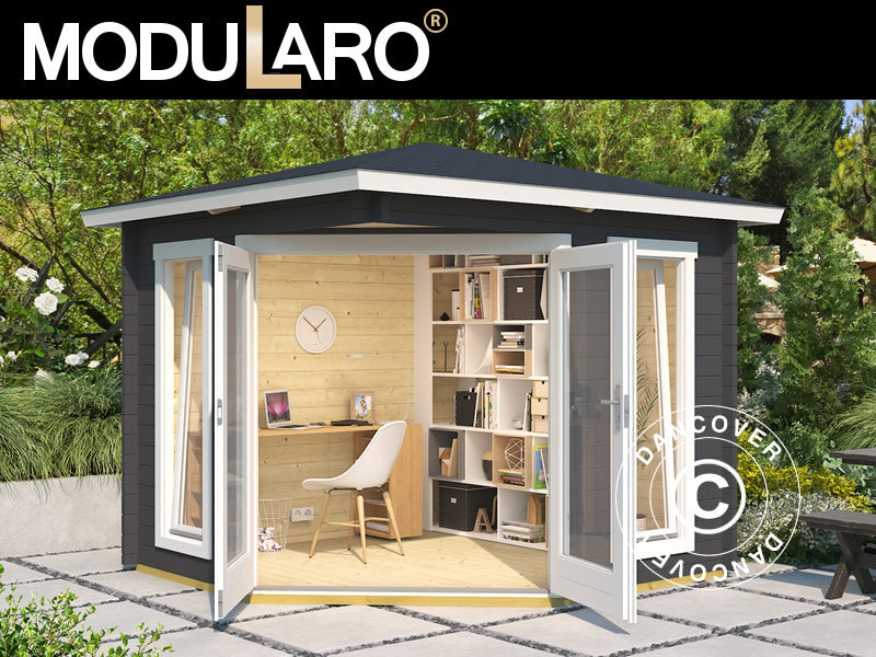 Holzpavillon Brittany, 2,4x2,4x2,41m, 40mm, Dunkelgrau