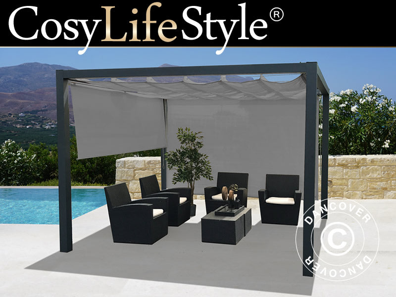 Pergola gazebo 3.19x3.19 m, Anthracite/Anthracite