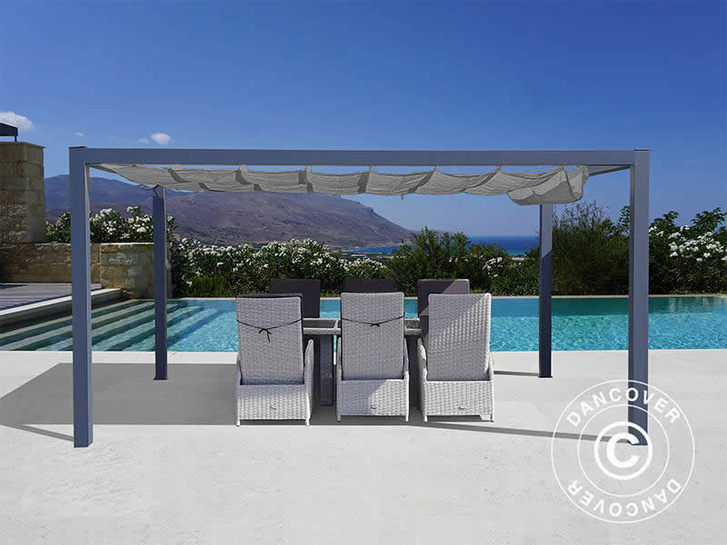 Pergola paviljonki 3,19x4,19m, Antrasiitti/Antrasiitti