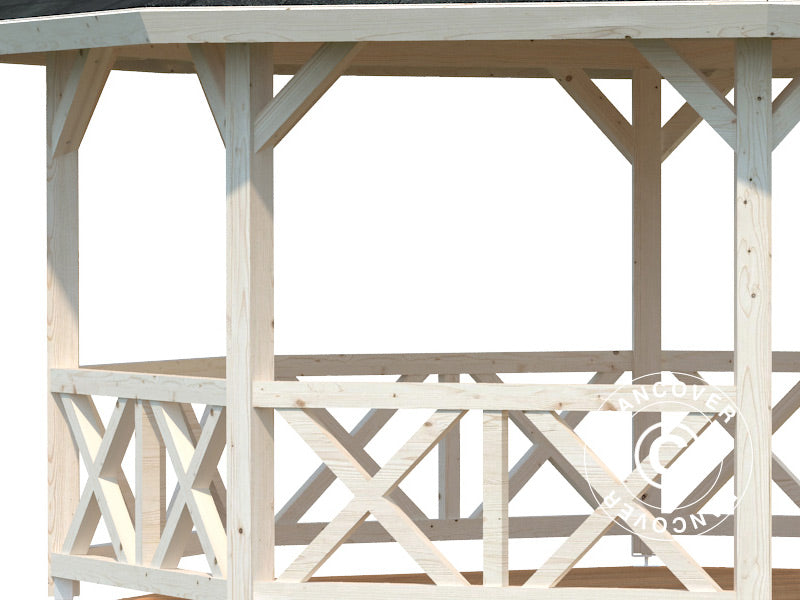 Holzpavillon, 4,67x6,17x3,62m, 25m², Natur