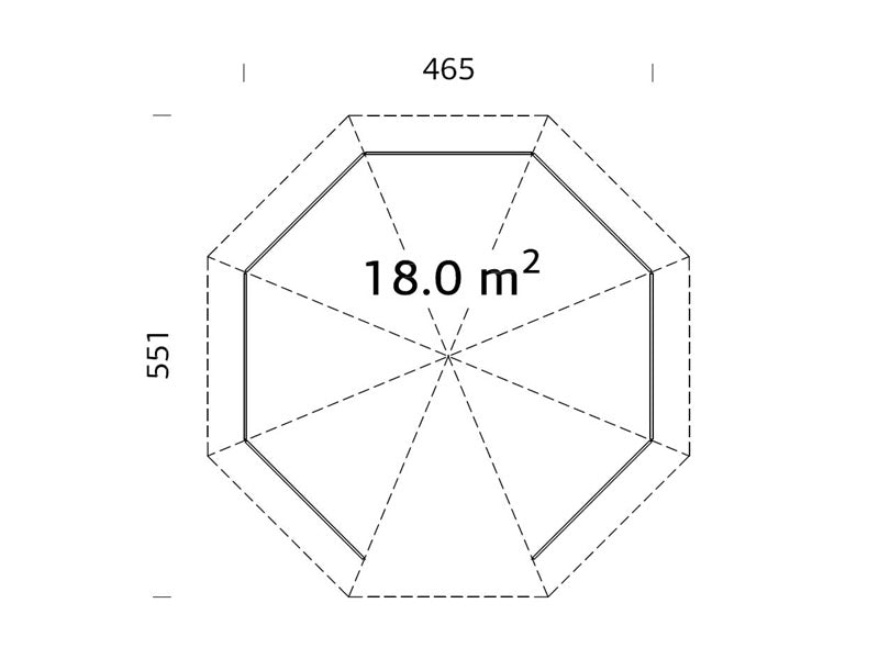Wooden Gazebo w/Wooden floor, 4.65x4.65x3.46 m, 18 m², Natural