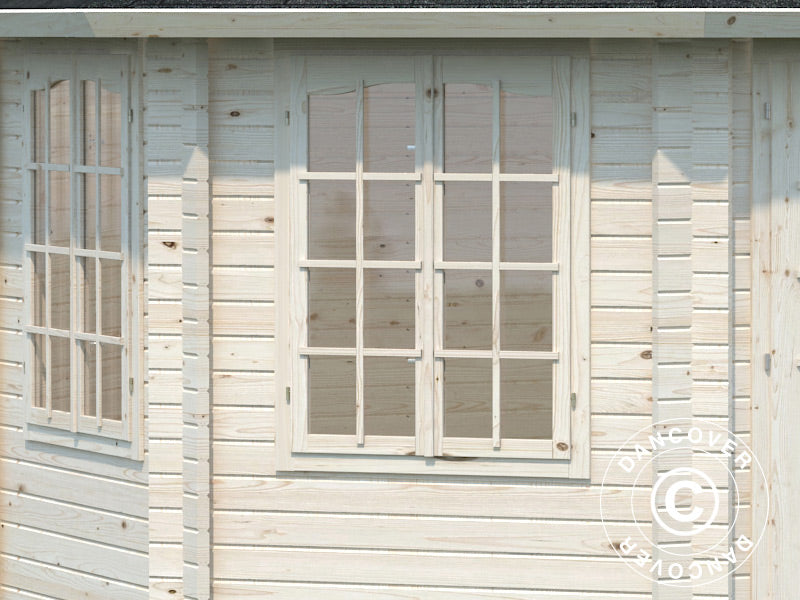 Wooden Gazebo w/floor, 4.21x4.21x3.71 m, 14.1 m², Natural