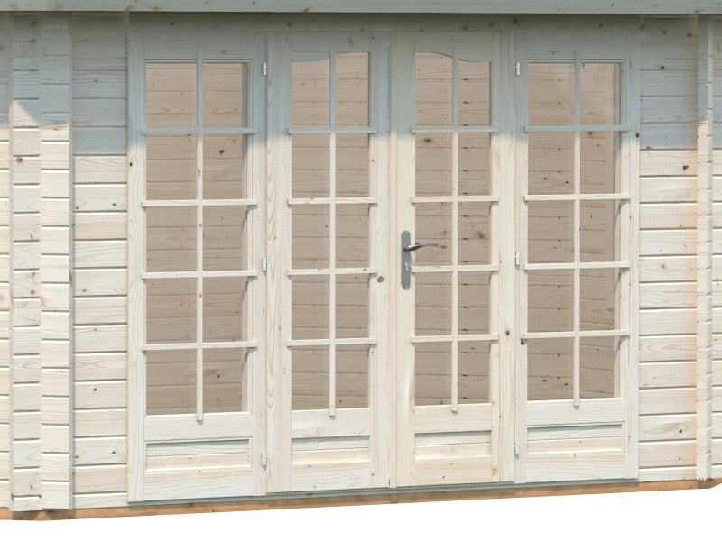 Tonnelle en bois avec plancher, 5,71x4,21x3,71m, 20,3m², Naturel