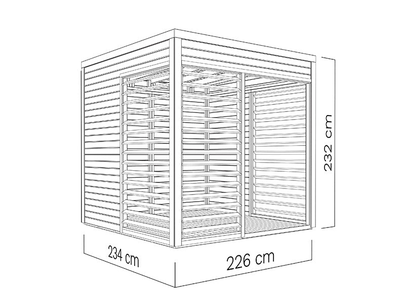 Houten tuinpaviljoen, Bertilo Garten Lounge 1, 2,26x2,34x2,32m