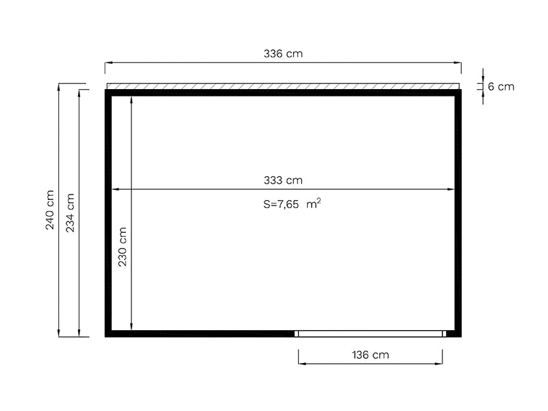 Wooden gazebo, Bertilo Garten Lounge 2, 3.37x2.34x2.32 m