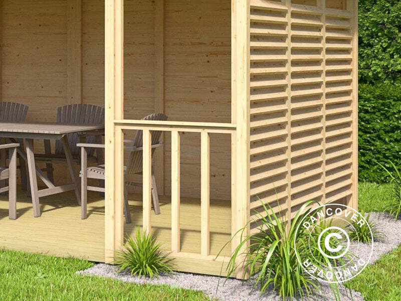 Tonnelle en bois Sion, 5,6x2,84x2,64m, 15,9m², Naturel