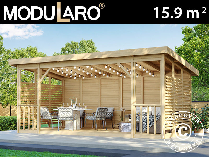 Holzpavillon Sion, 5,6x2,84x2,64m, 15,9m², Natur