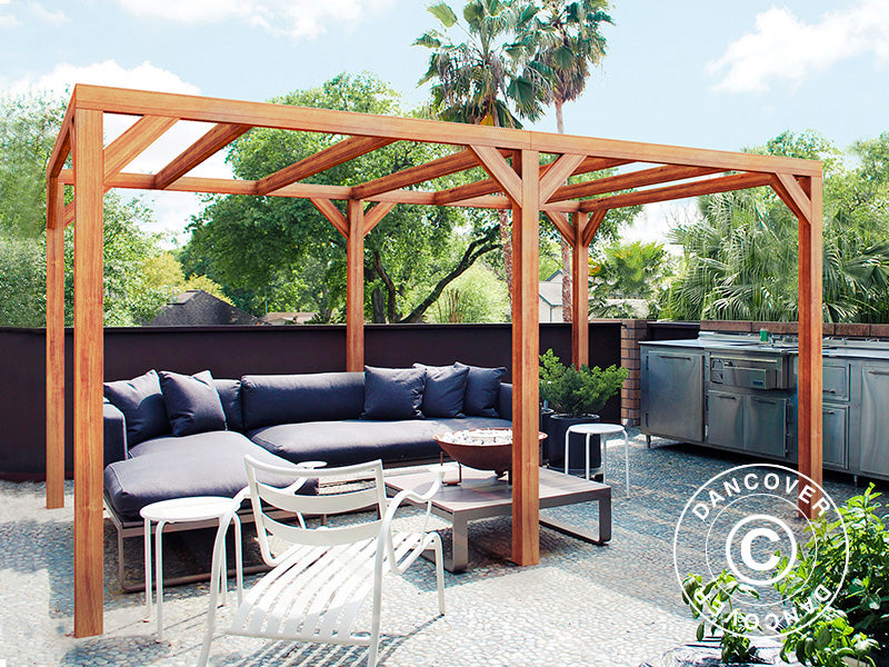 Holzpergola Fuengirola, 4x6x2,5m, Braun