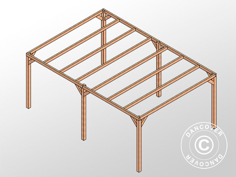 Wooden pergola Fuengirola, 4x6x2.5 m, Brown