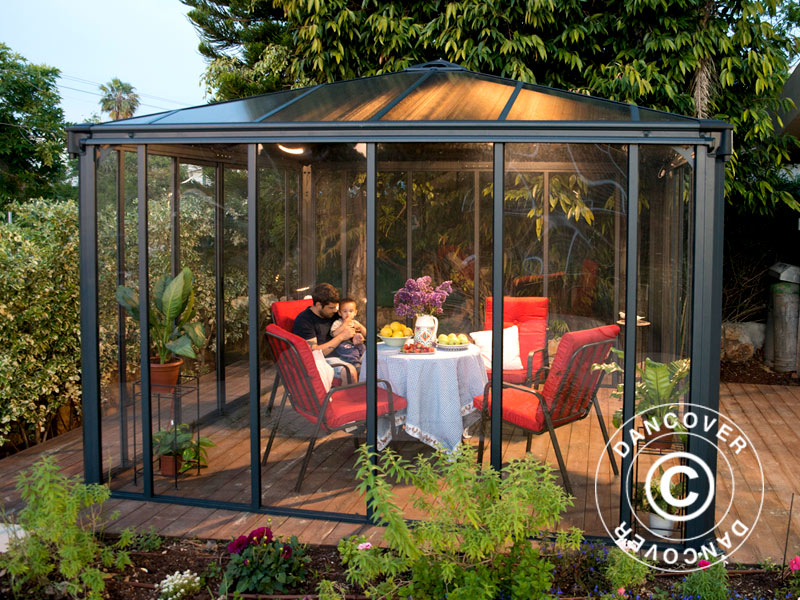 Orangery, gazebo LEDRO, 12.96 m², Palram/Canopia, 3.6x3.6x2.95 m, Grey