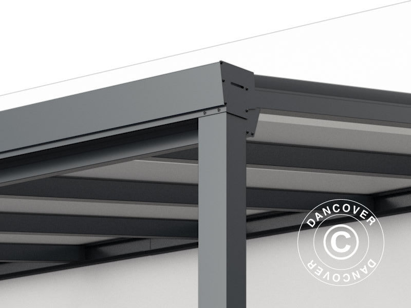 Patio Cover Easy w/Polycarbonate Roof, 3x4 m, Anthracite