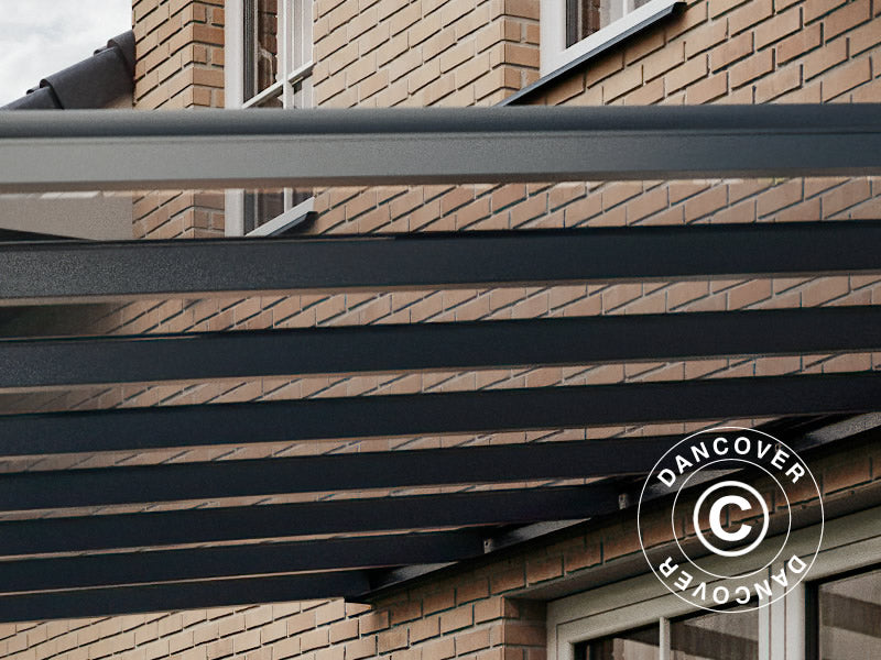 Patio Cover Easy w/Glass Roof, 3x4 m, Anthracite