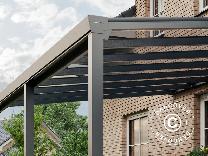 Patio Cover Easy w/Glass Roof, 3x6 m, Anthracite