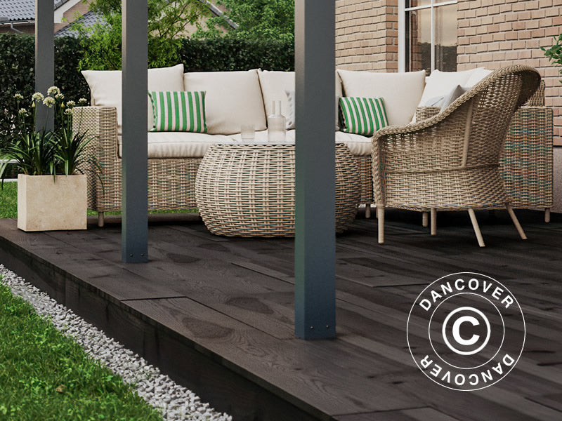 Terassikatos Easy lasikatolla, 3x6m, Antrasiitti