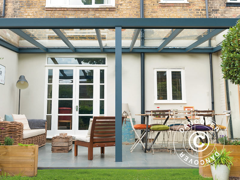 Patio Cover Legend w/Glass Roof, 3x4 m, Anthracite