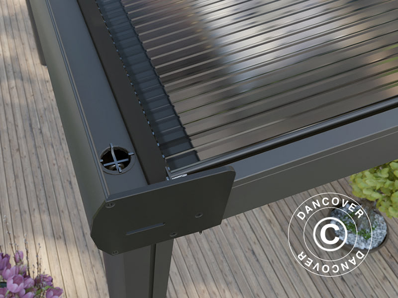 Patio Cover Compact w/Polycarbonate Roof, 3x5.44x m, Anthracite