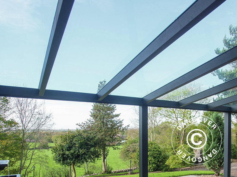 Patio Cover Legend w/Glass Roof, 4x4 m, Anthracite