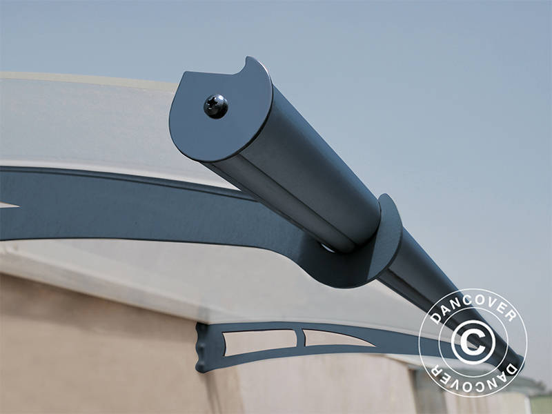 Marquesina para puerta Aquila, Palram/Canopia, 0,915x1,505m, Gris oscuro/Traslúcido