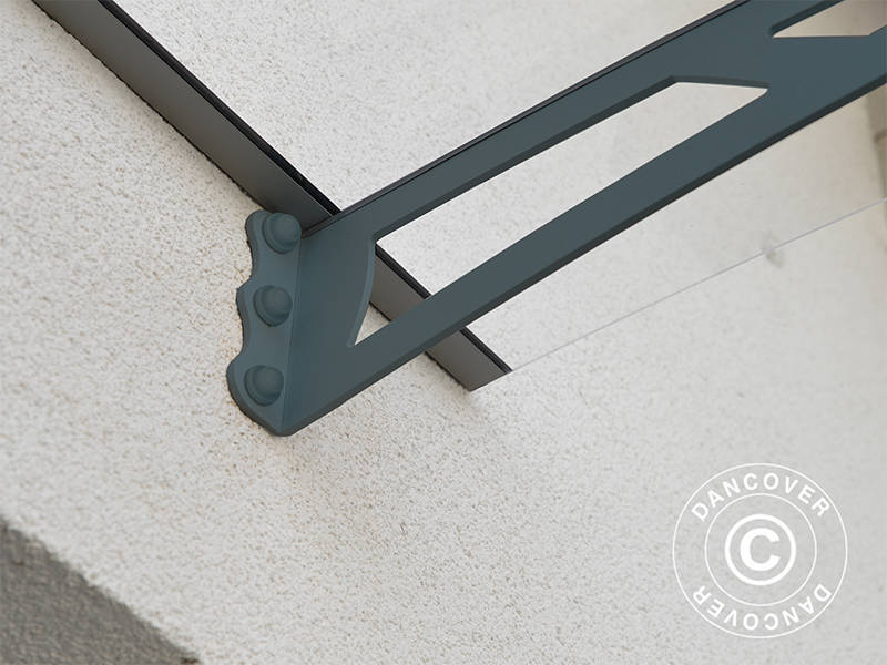 Marquesina para puerta Aquila, Palram/Canopia, 0,915x1,505m, Gris oscuro/Traslúcido