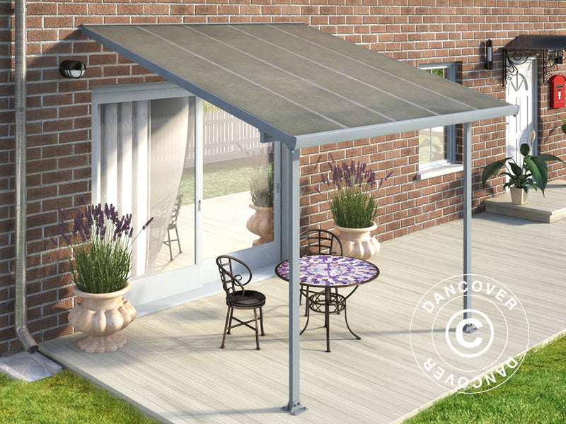 Pergola adossée Feria, Palram/Canopia, 3x3,05m, Gris