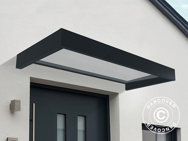 Auvent de porte Sophia 2150, Palram/Canopia, 0,95x2,15x0,17m, Gris foncé/Transparent