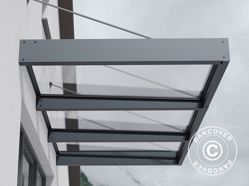 Marquise Sophia XL 3000, Palram/Canopia, 1,40x2,86x0,17m, Gris foncé/Transparent