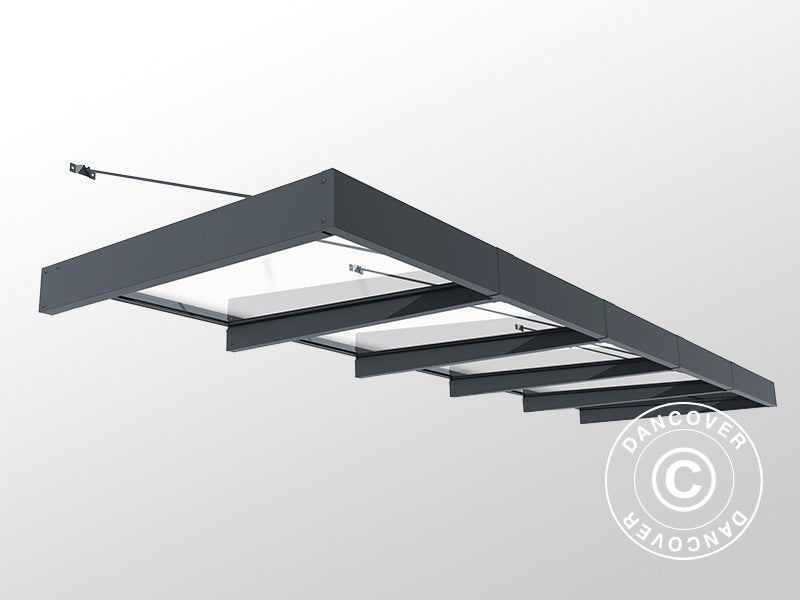 Marquise Sophia XL 5000, Palram/Canopia, 1,40x4,71x0,17m, Gris foncé/Transparent