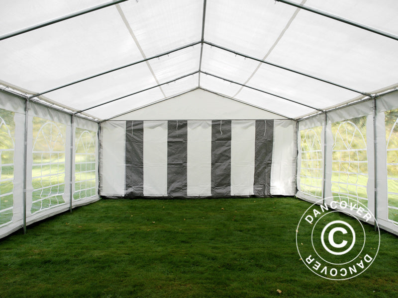 Partyzelt PLUS 5x6m PE 700, Grau/Weiß