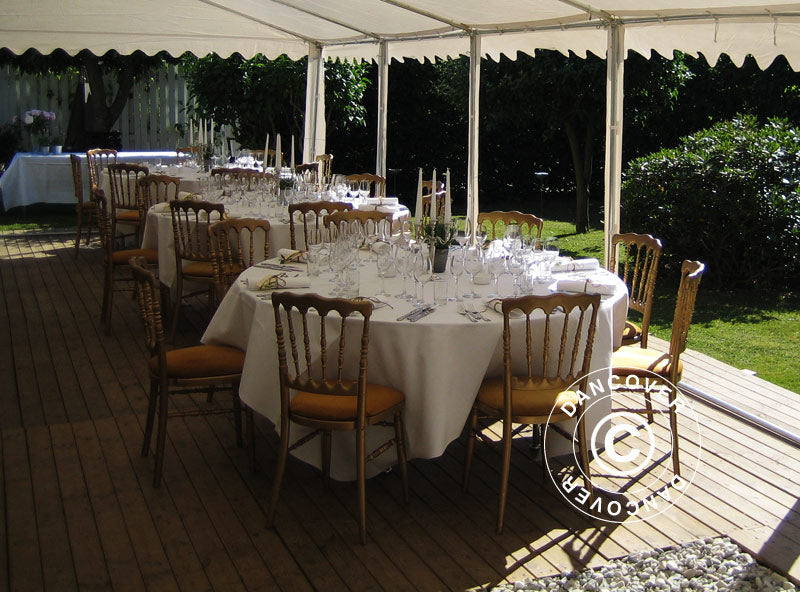 Tente de réception PLUS 5x6m PE 700, Gris/Blanc