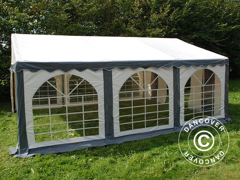 Partyzelt Original 3x6m PVC 900, Grau/Weiß