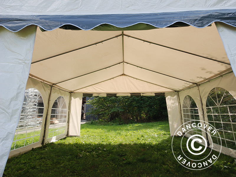 Partyzelt Original 3x6m PVC 900, Grau/Weiß