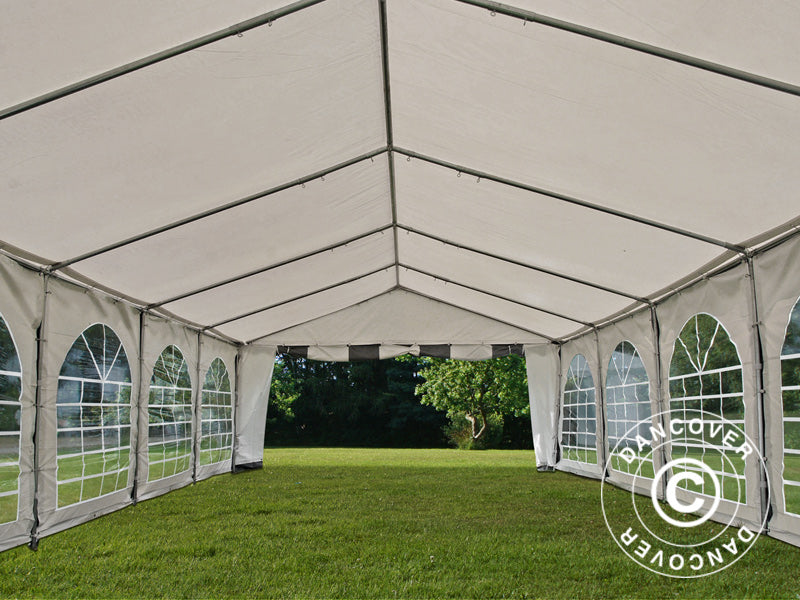 Partyzelt Original 5x10m PVC 900, Grau/Weiß