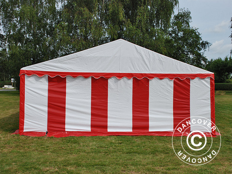 Partyzelt Exclusive 6x10m PVC, Rot/Weiß