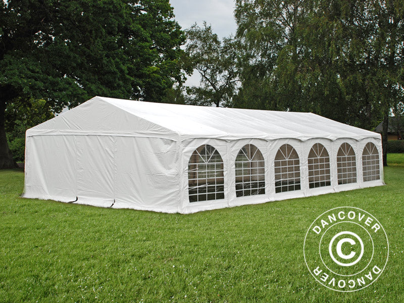 Partyzelt Exclusive 6x12m PVC 900, "Arched", Weiß