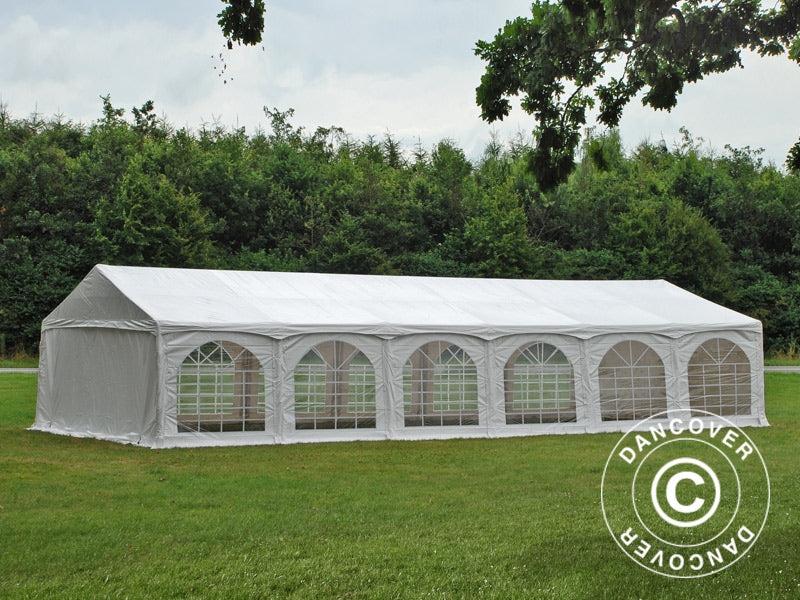 Partyzelt Exclusive 6x12m PVC 900, "Arched", Weiß