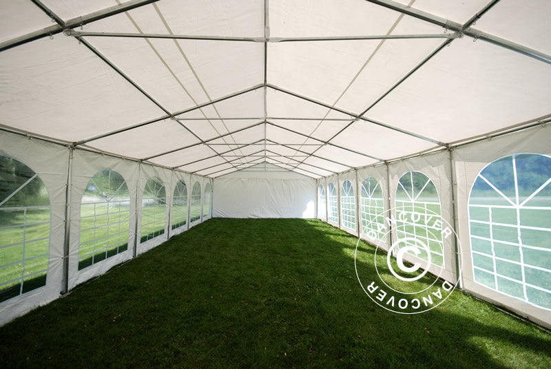 Partyzelt Exclusive 6x12m PVC 900, "Arched", Weiß