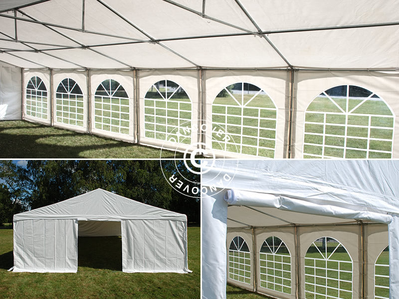 Juhlateltta Exclusive 6x12m PVC 900, "Arched", Valkoinen
