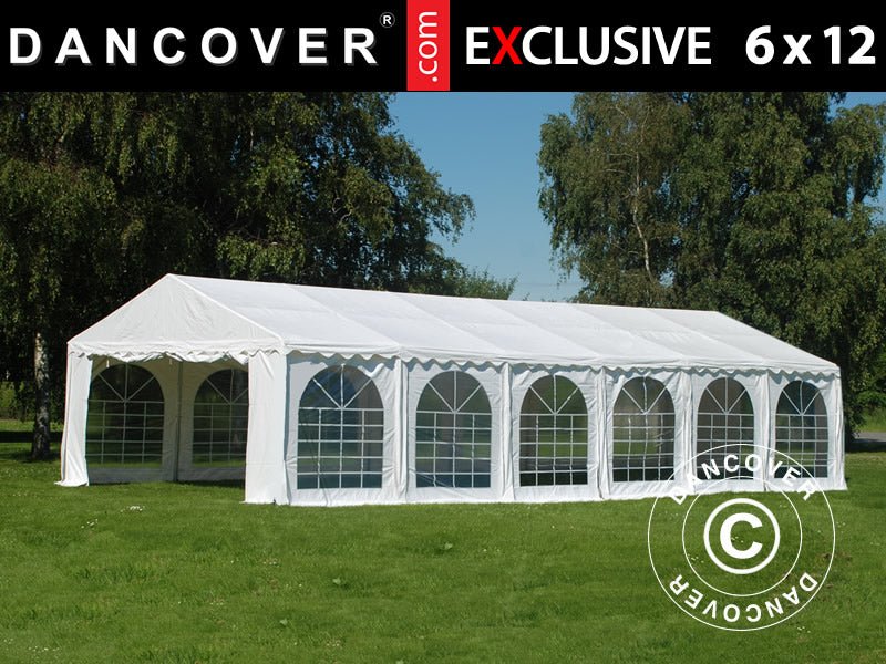 Šator za zabave Exclusive 6x12m PVC 900, Bijela
