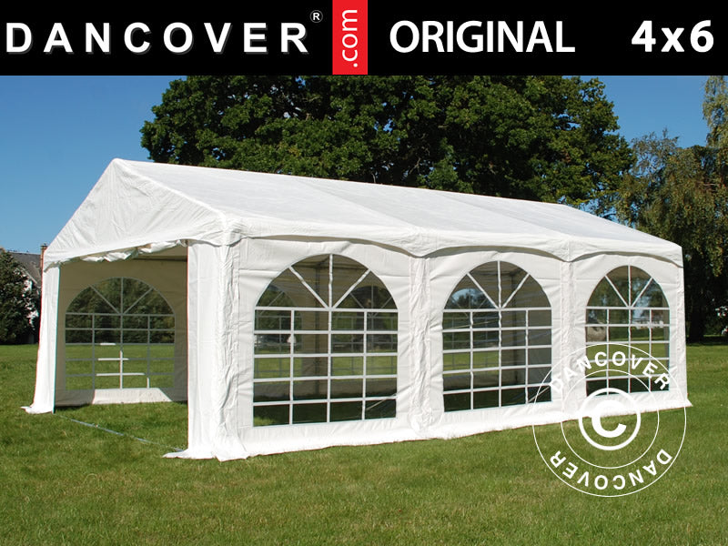 Šator za zabave Original 4x6m PVC 900, "Arched", Bijela