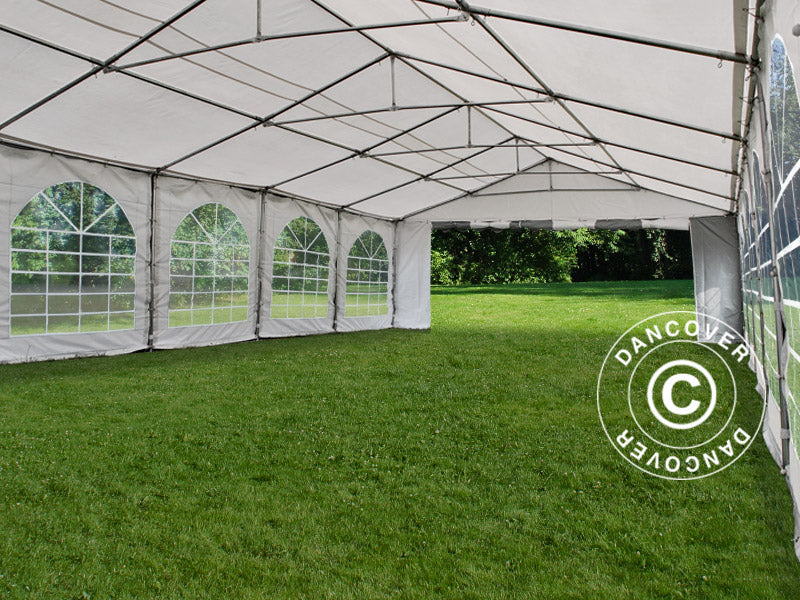 Carpa para fiestas, Exclusive CombiTents® 900 6x12m, 4 en 1, Blanco/Gris