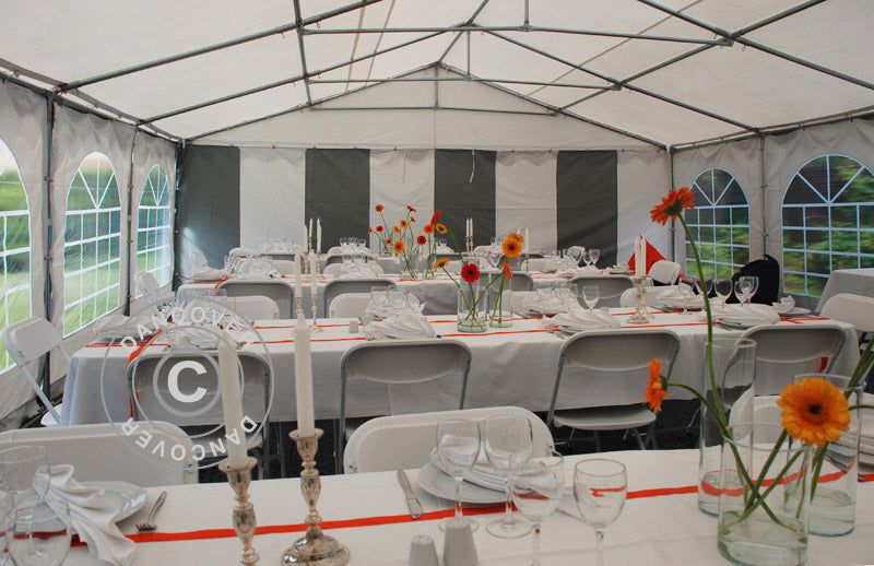 Tenda para festas, Exclusive CombiTents® 900 6x12m, 4-em-1, Cinza/Branco