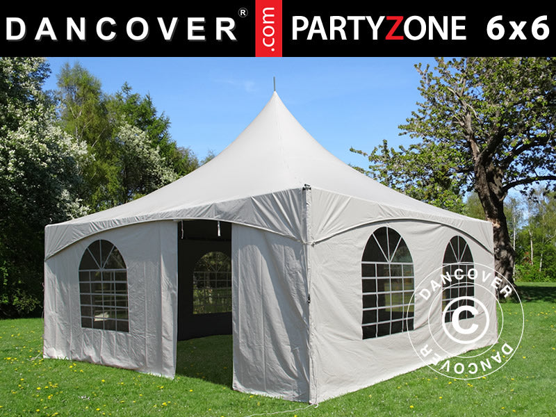 Tendone per feste Pagoda PartyZone 6x6m, PVC, Bianco