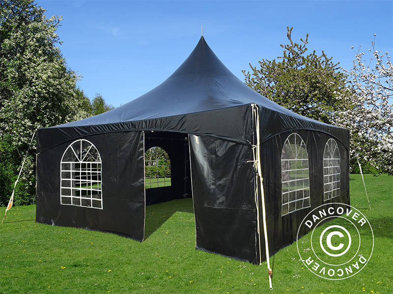 Tenda para Festas Pagoda PartyZone 5x5m, PVC, Preta