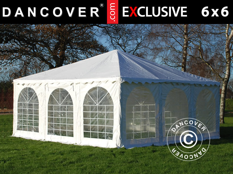 Pagodenzelt Exclusive 6x6m PVC, Weiß
