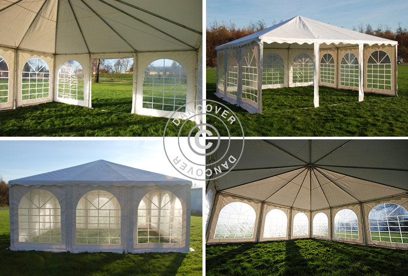 Pagodenzelt Exclusive 7x7m PVC, Weiß