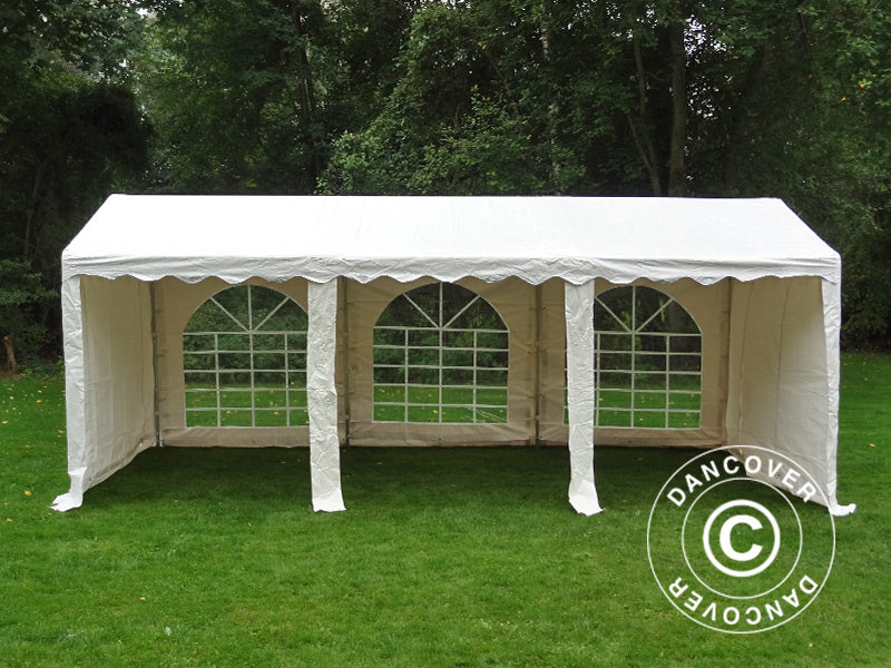 Šventinė palapinė SEMI PRO Plus 3x6 m PVC 900, Balta