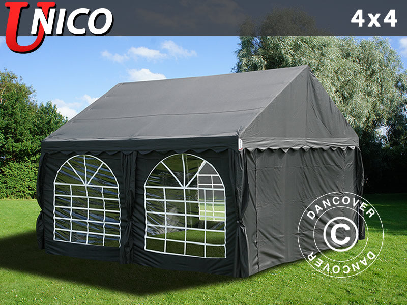 Partyzelt UNICO 4x4m,  Schwarz